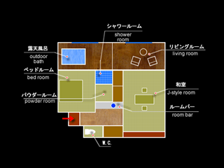 温泉露天風呂付客室 光(HIKARI) 平面図